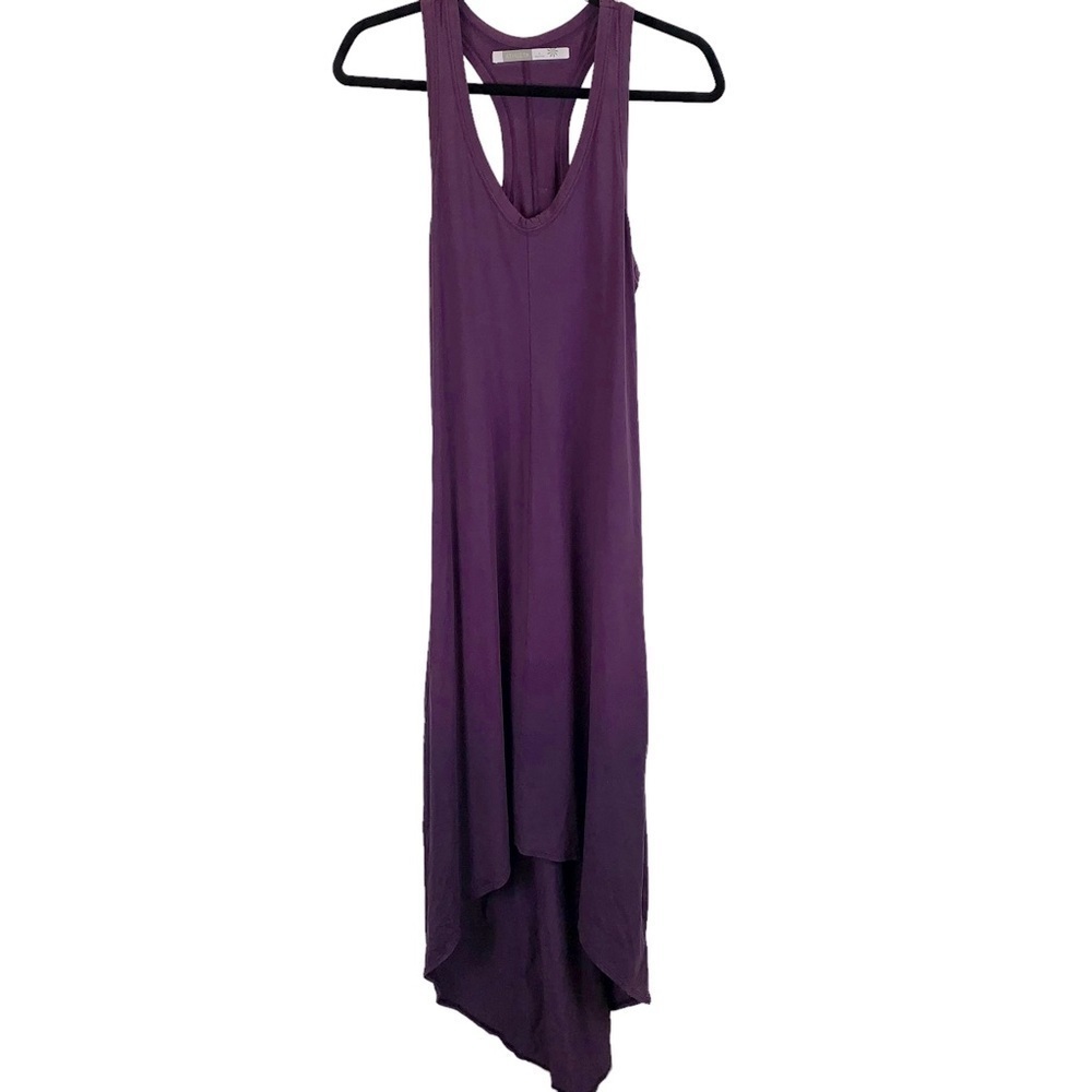 Athleta Purple Dip Dyed Ombre Hi-Lo Racer Back Midi Maxi Tank Dress sz S